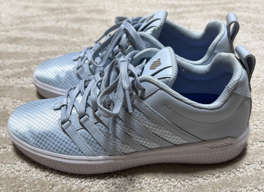 K-swiss Womens Baby Blue Shimmer Donavon Sneakers Sz 10 95633-482-M